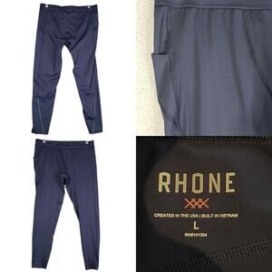 Rhone Tights Running Workout Men’s Size Large L Blue Drawstring Stretch